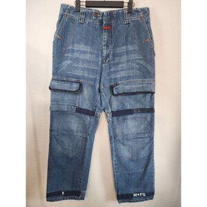 Vtg Y2K Marithe Francois Girbaud Jeans Blue Straps 36M